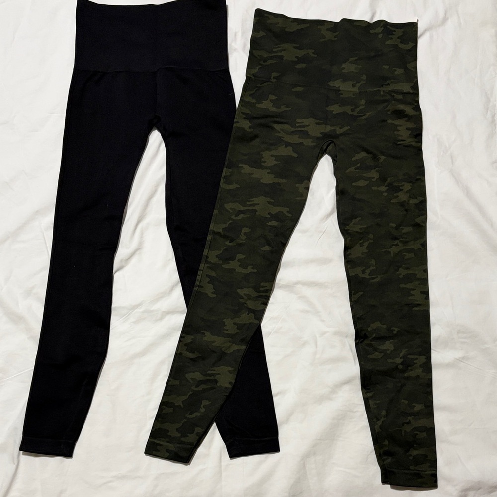SPANX Women’s Camouflage and Black Leggings